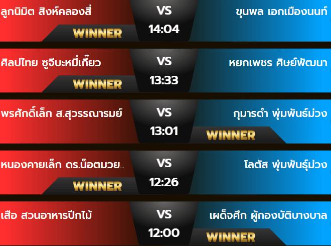 ผลมวยอาทิตย์ 20 ตุลาคม 2567